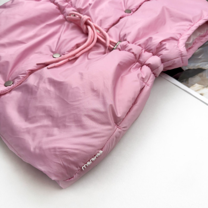 Жилетка удлиненная с кулиской светло розовая