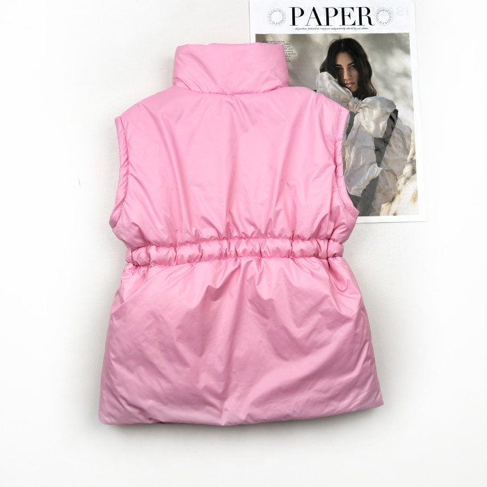 Жилетка удлиненная с кулиской светло розовая