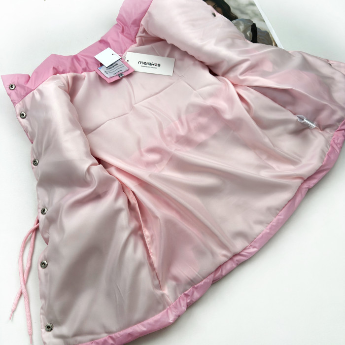 Жилетка удлиненная с кулиской светло розовая