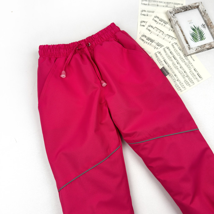 Штаны на мембране, полностью утепленные микрофлисом малиновые