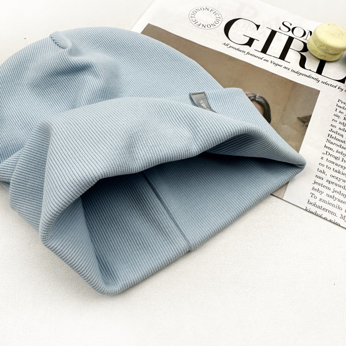 Шапка Marakas рубчик з відворотом світло-блакитна