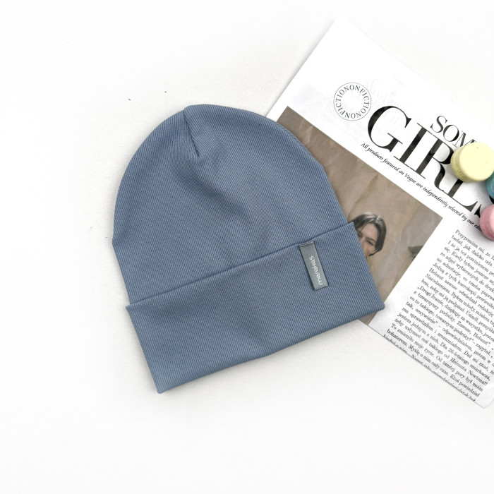 Шапка Marakas рубчик з відворотом сіро-блакитна