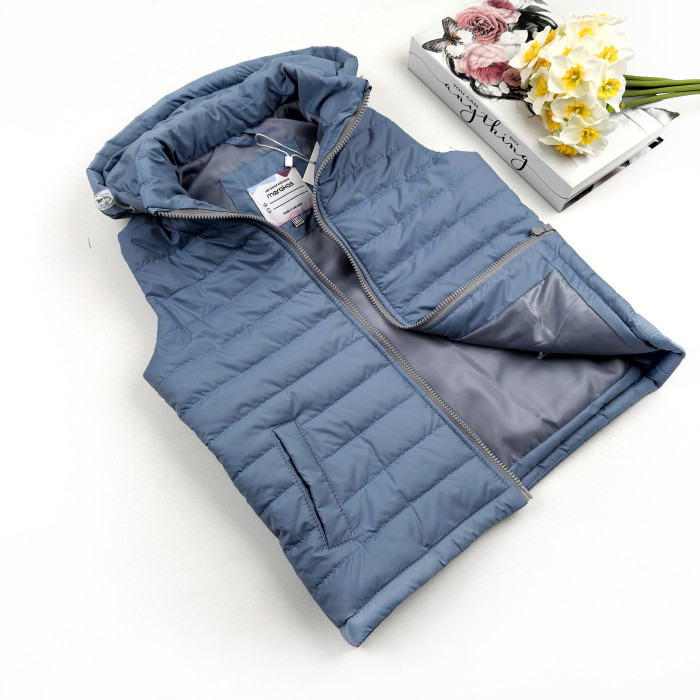 Marakas™ Жилетка на нейлоні з капюшоном сіро-блакитна