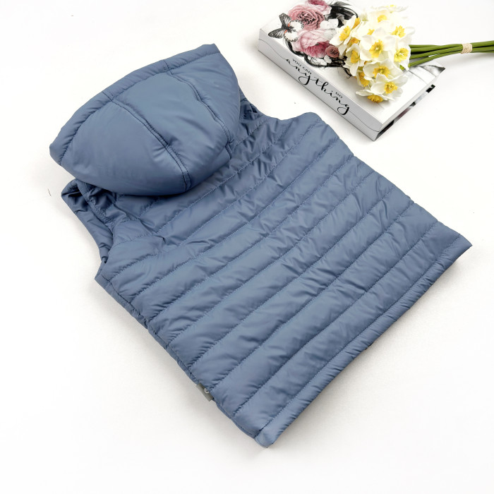 Marakas™ Жилетка на нейлоні з капюшоном сіро-блакитна