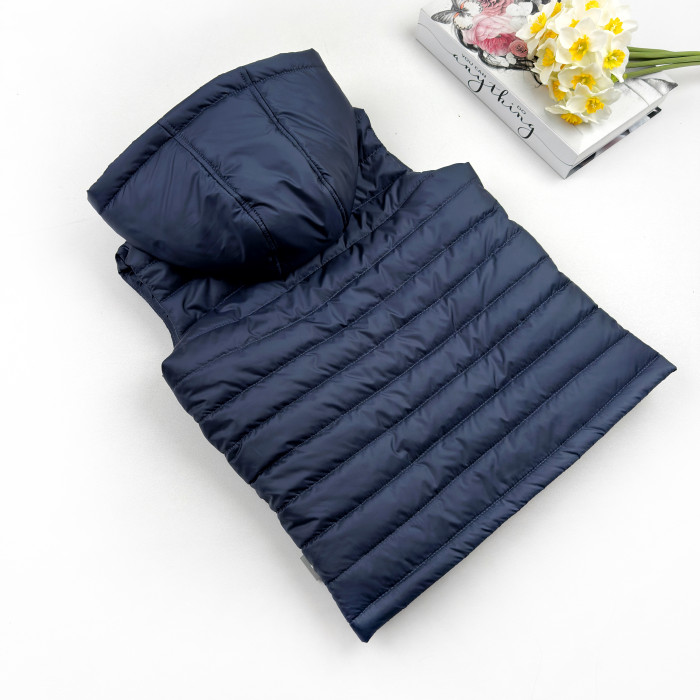 Marakas™ Жилетка на нейлоні з капюшоном темно-синя