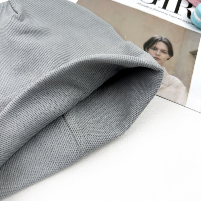 Шапка Makko рубчик з відворотом попеляста