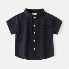 Рубашка стойка черная