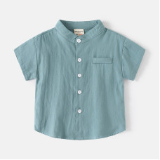 Рубашка стойка бирюзовая